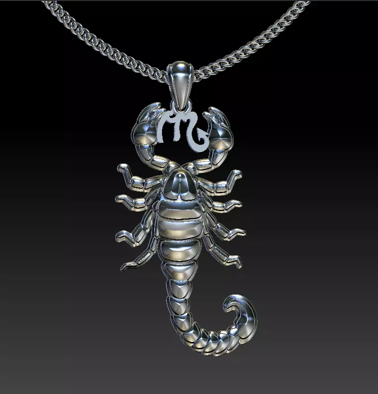 Scorpio Zodiac Sign Pendant print model 3D print model_0