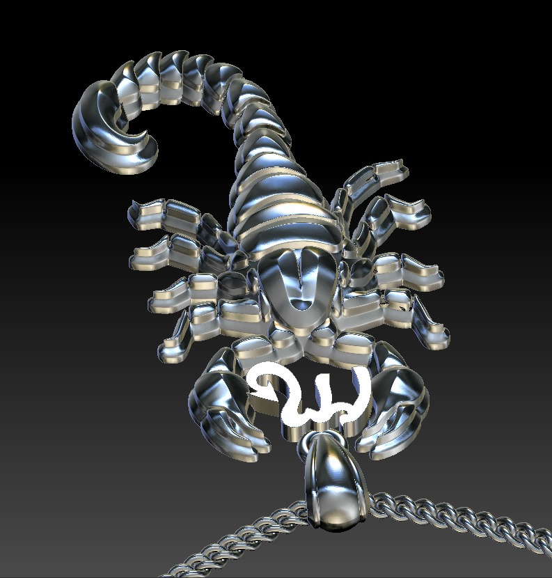 Scorpio Zodiac Sign Pendant print model 3D print model_10