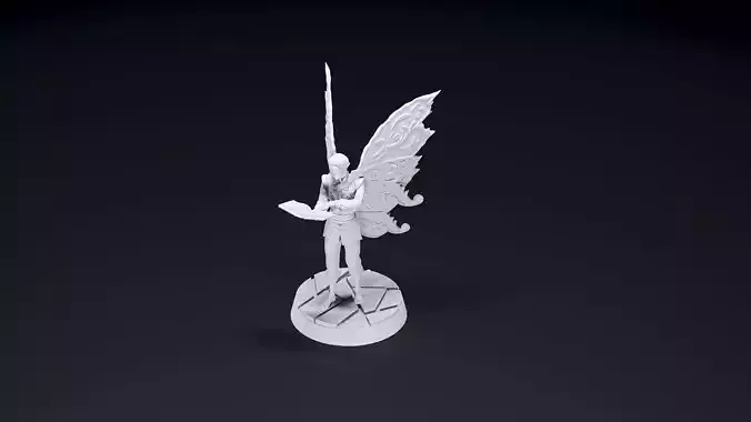Throne of Shards - Fairy Attendant NPC Reading Book 3D print model