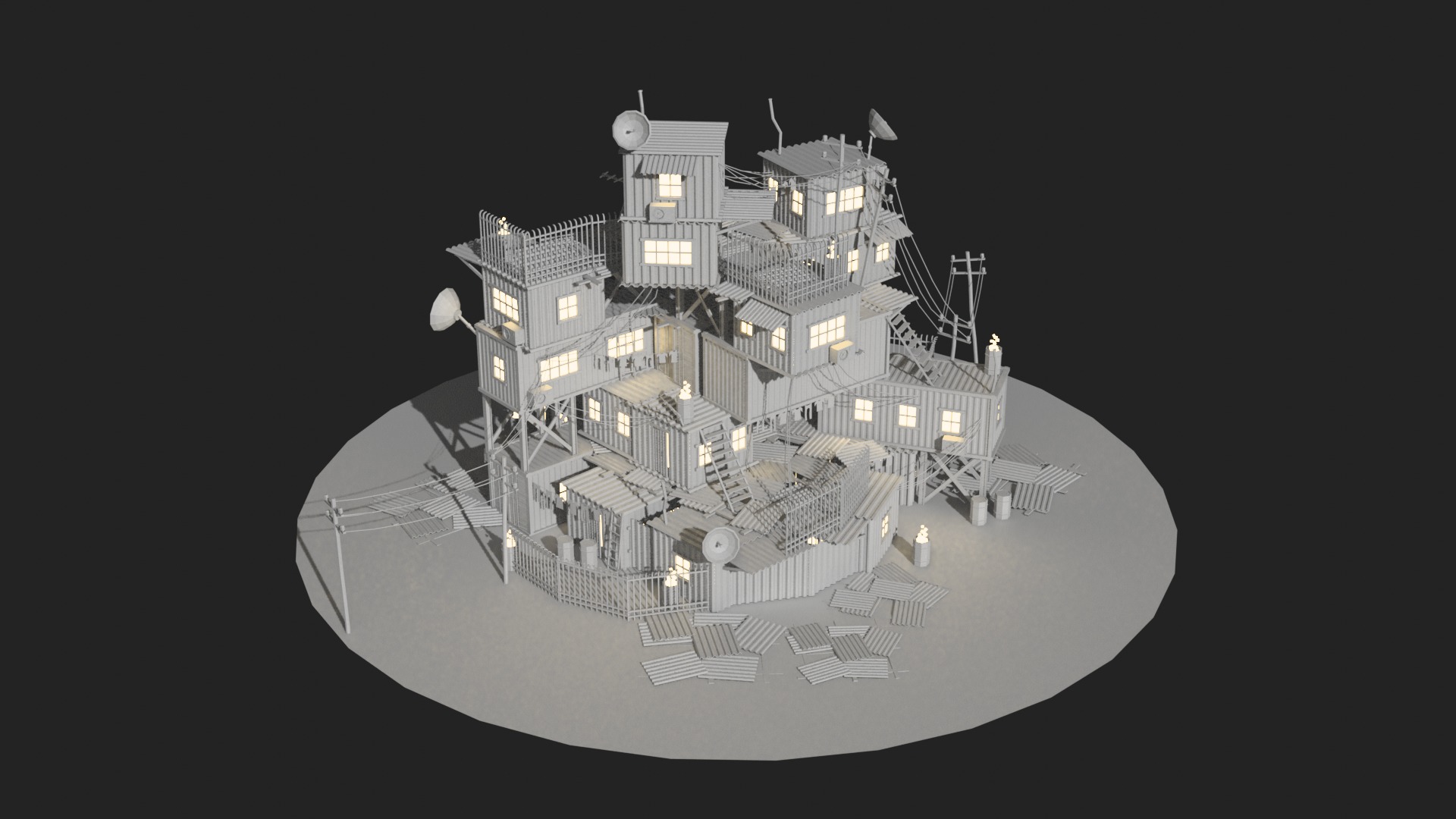 Slum Low Poly Low-poly 3D model_1