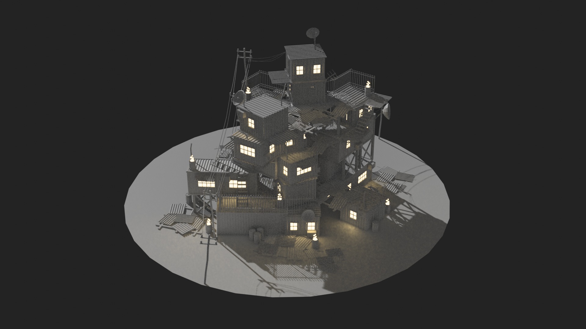 Slum Low Poly Low-poly 3D model_2