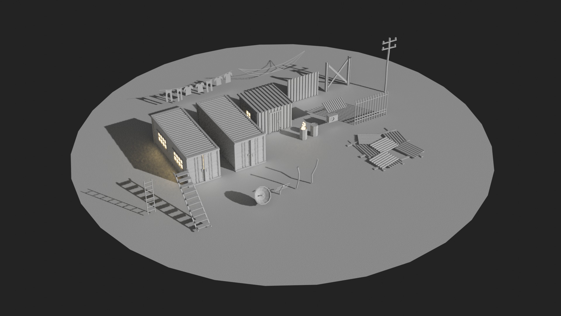 Slum Low Poly Low-poly 3D model_5