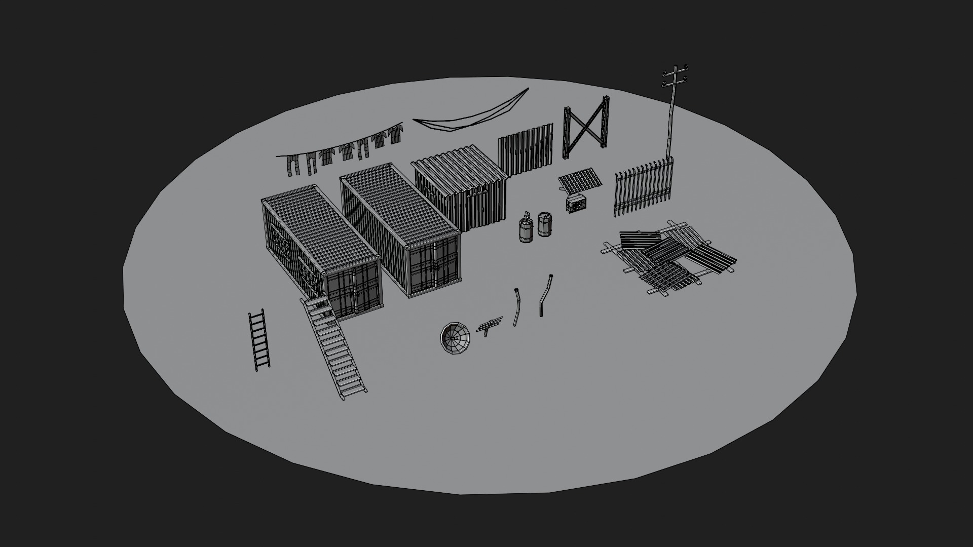 Slum Low Poly Low-poly 3D model_6