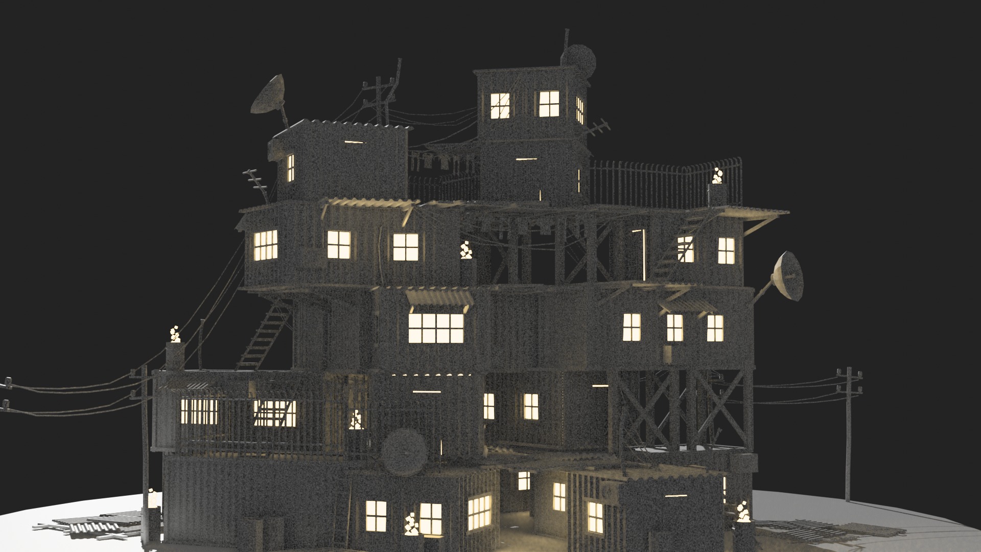 Slum Low Poly Low-poly 3D model_3