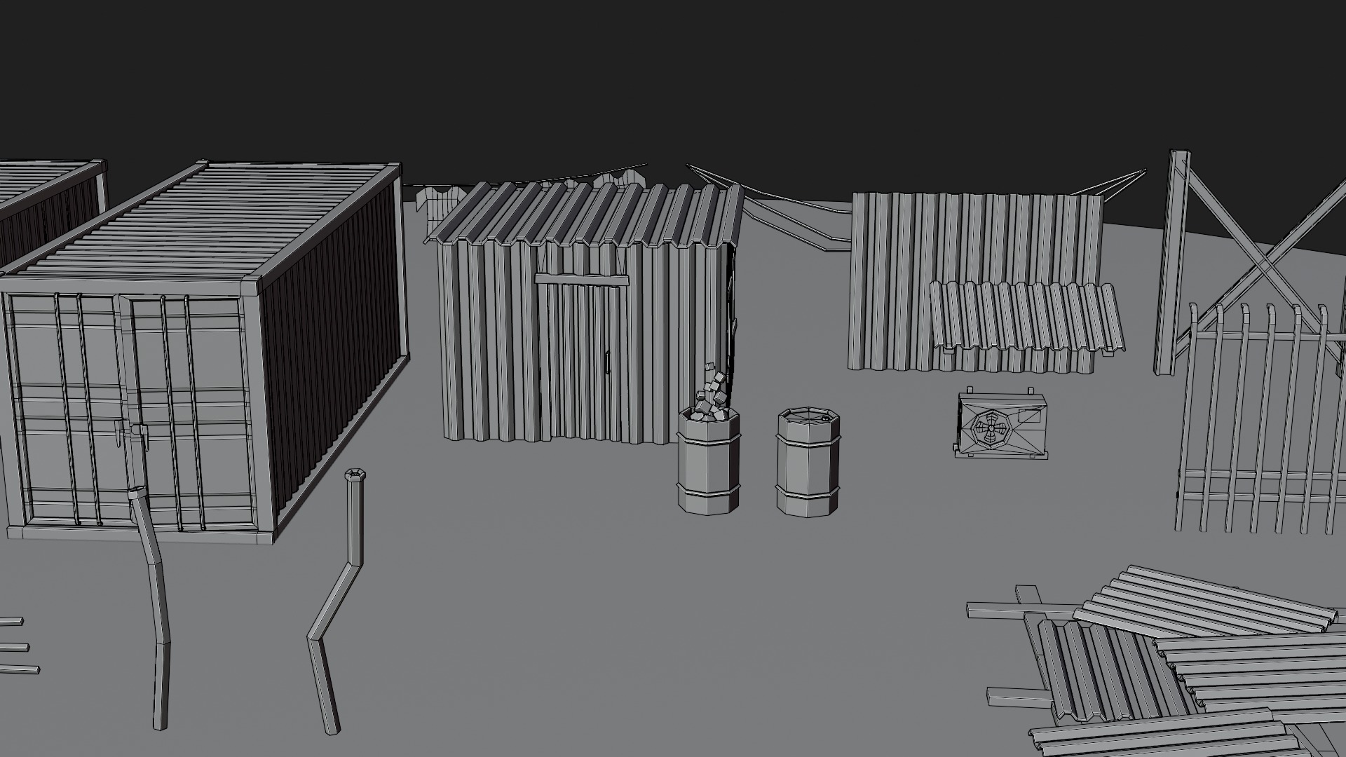 Slum Low Poly Low-poly 3D model_7