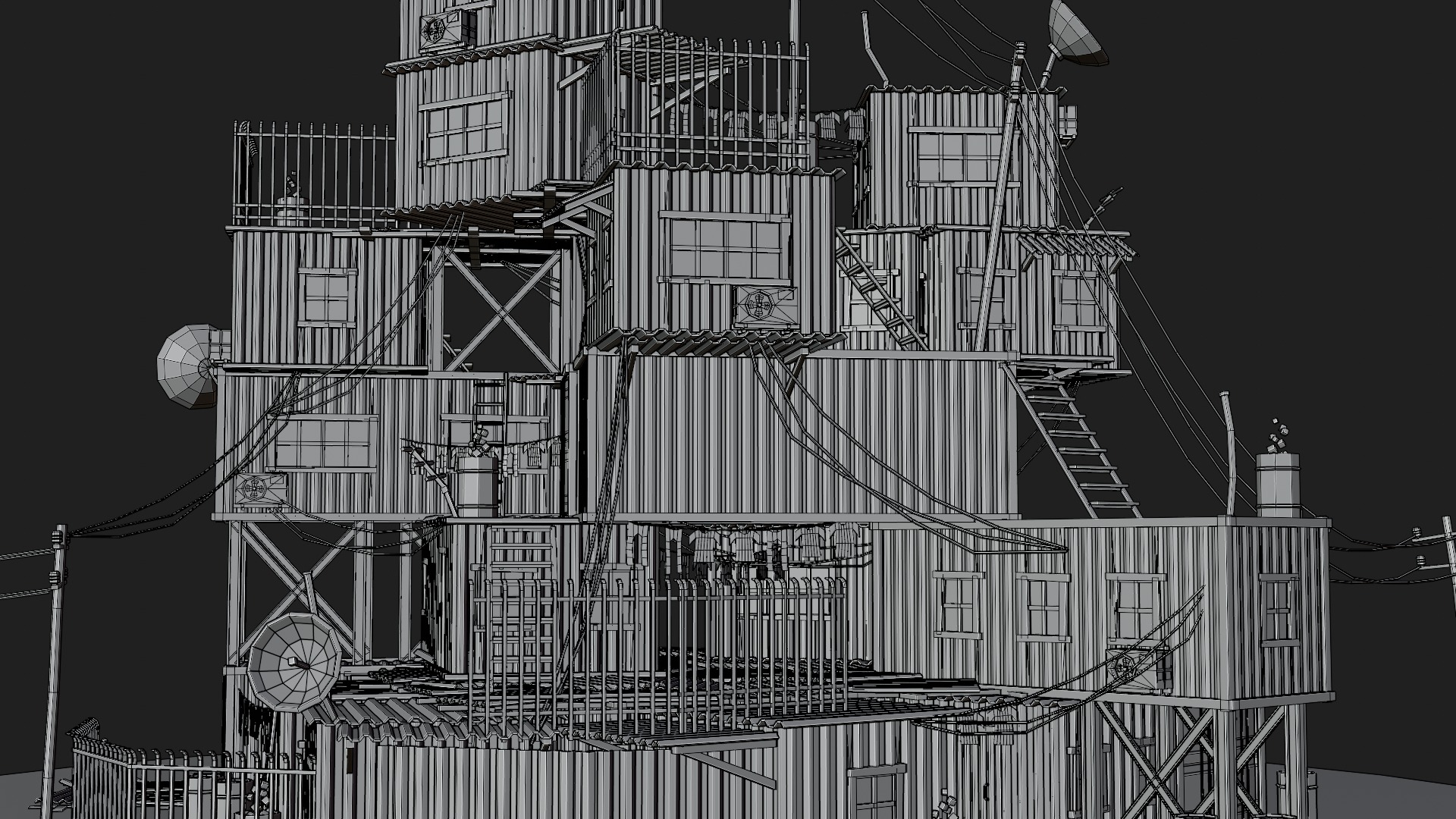 Slum Low Poly Low-poly 3D model_4