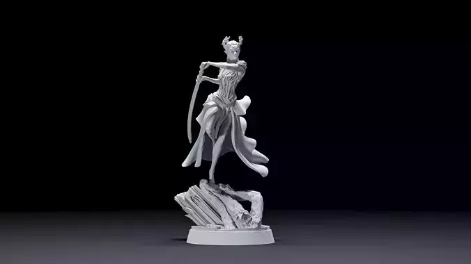 Throne of Shards - Elf Noble with Two Handed Sword 3D print model