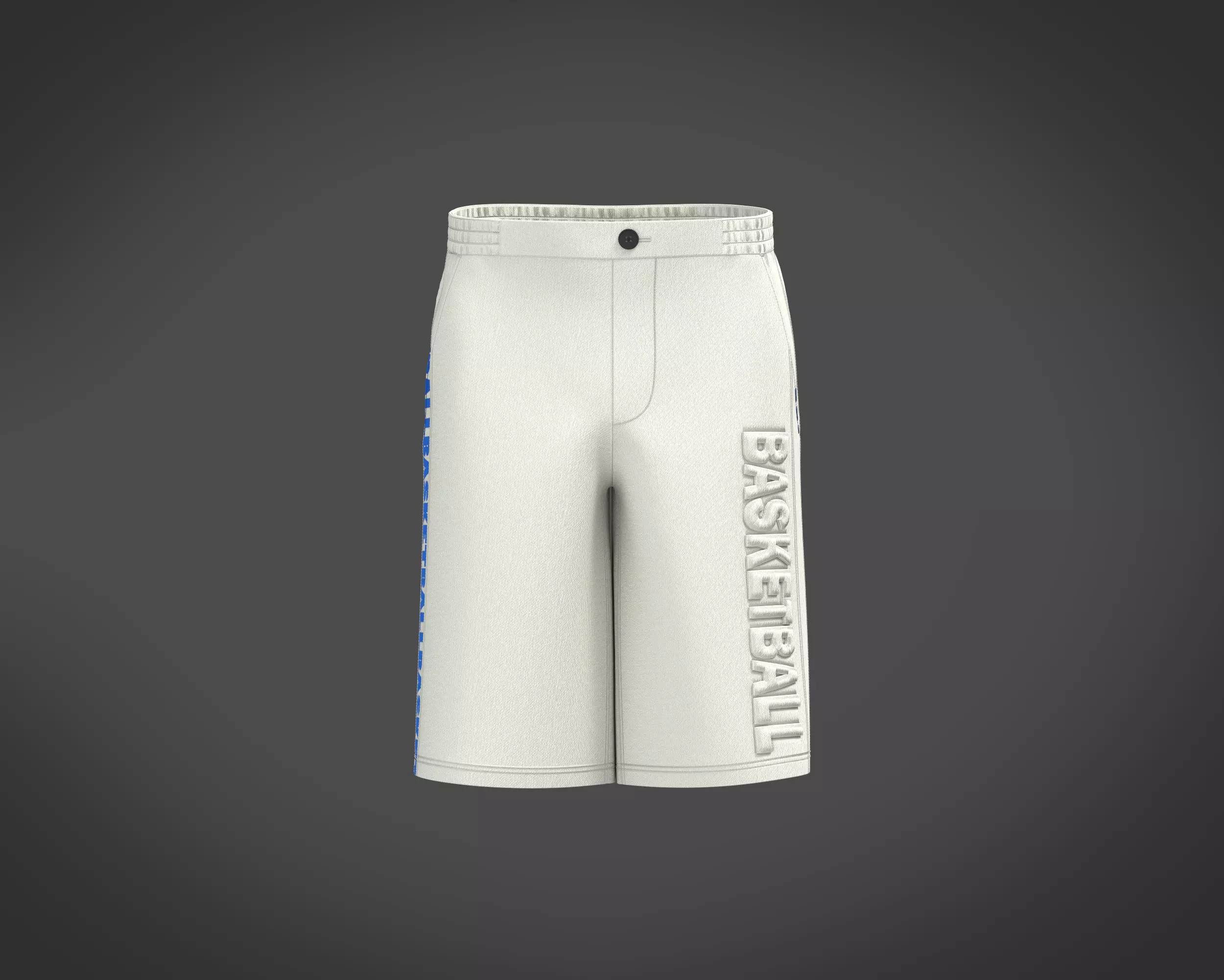 Mens Knee Length Basketball Shorts 3D model