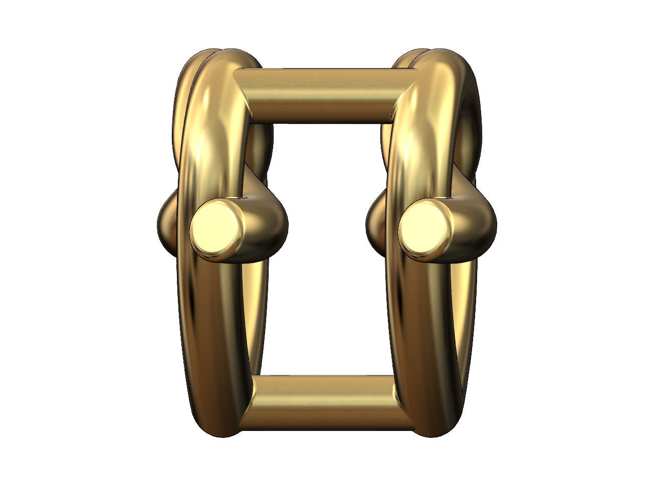 Knot twisted wire heart slider bead bracelet charm spacer 3D print model_2