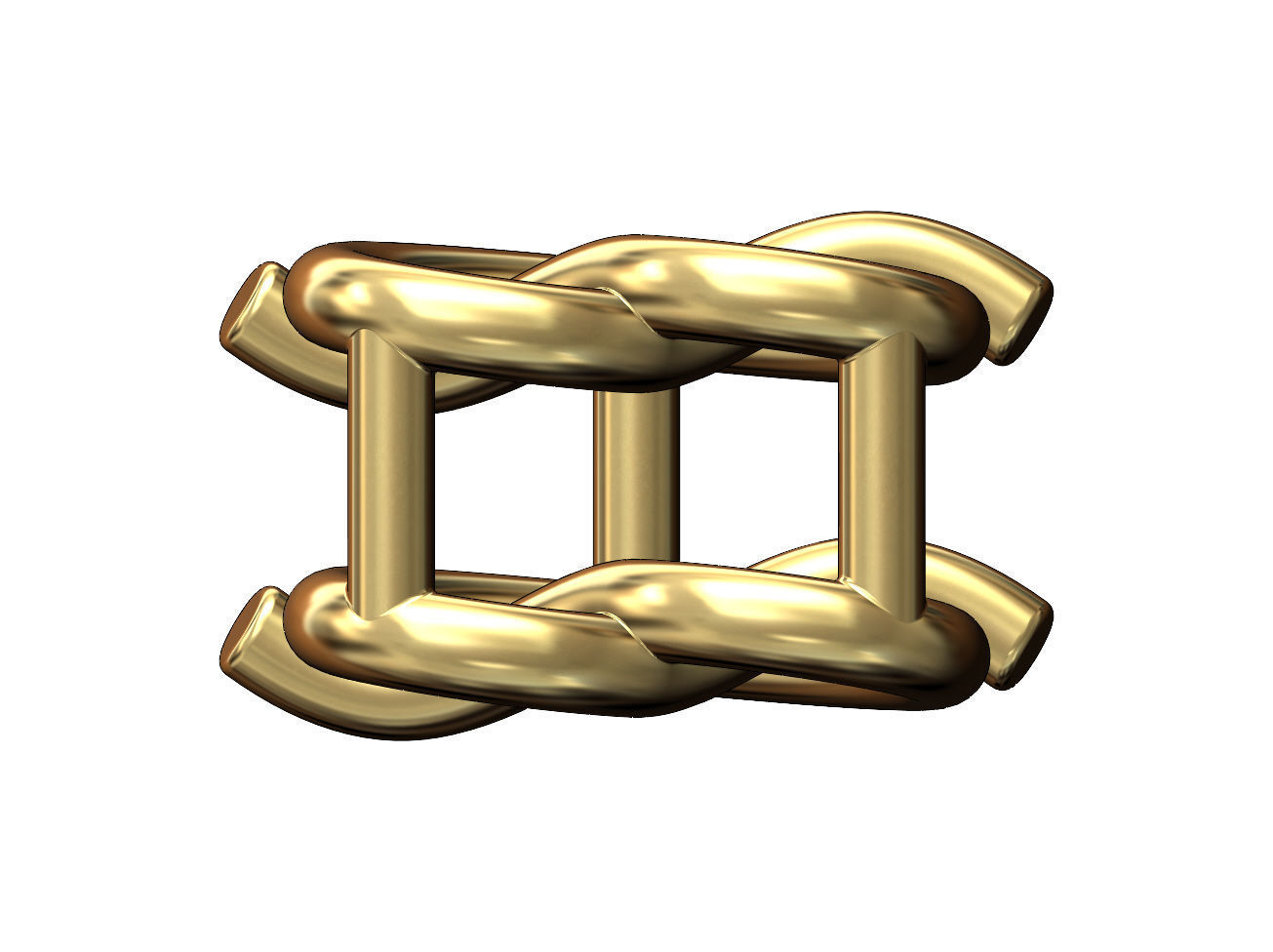 Knot twisted wire heart slider bead bracelet charm spacer 3D print model_3