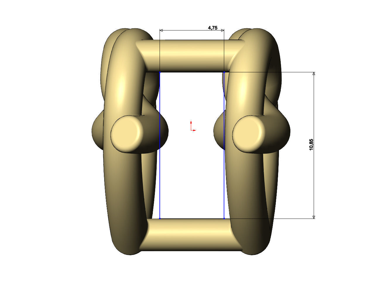 Knot twisted wire heart slider bead bracelet charm spacer 3D print model_9