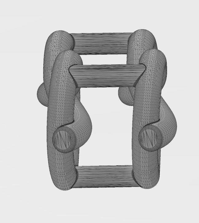 Knot twisted wire heart slider bead bracelet charm spacer 3D print model_15