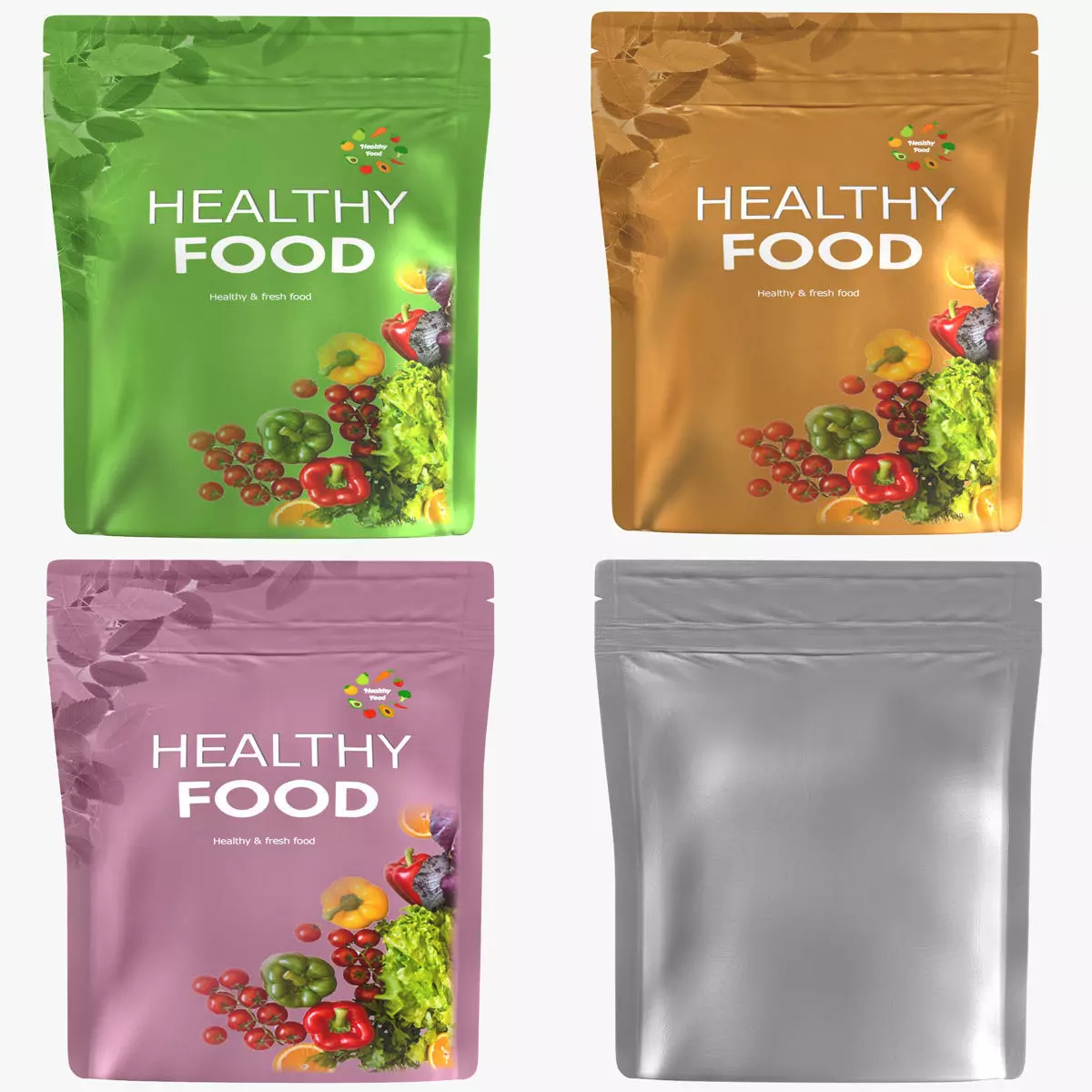 stand up pouch collection v2 PBR 3D model_0