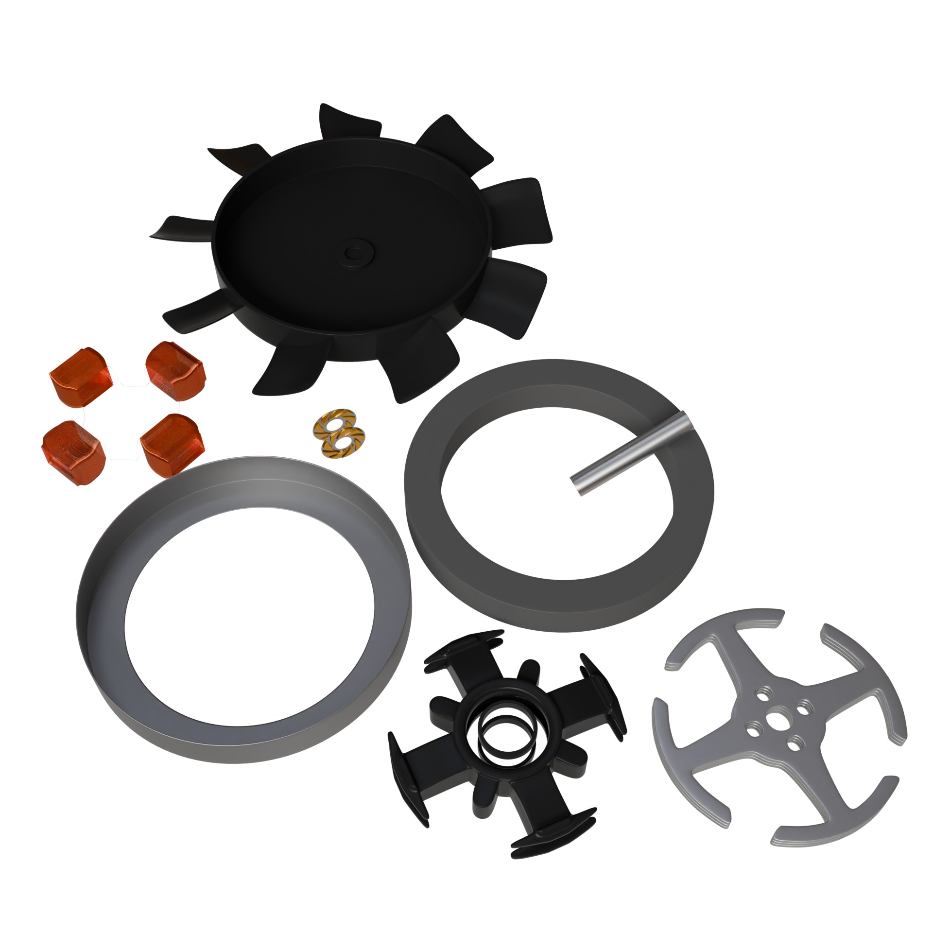 BLDC Motor with Fan Attachment Low-poly 3D model_8