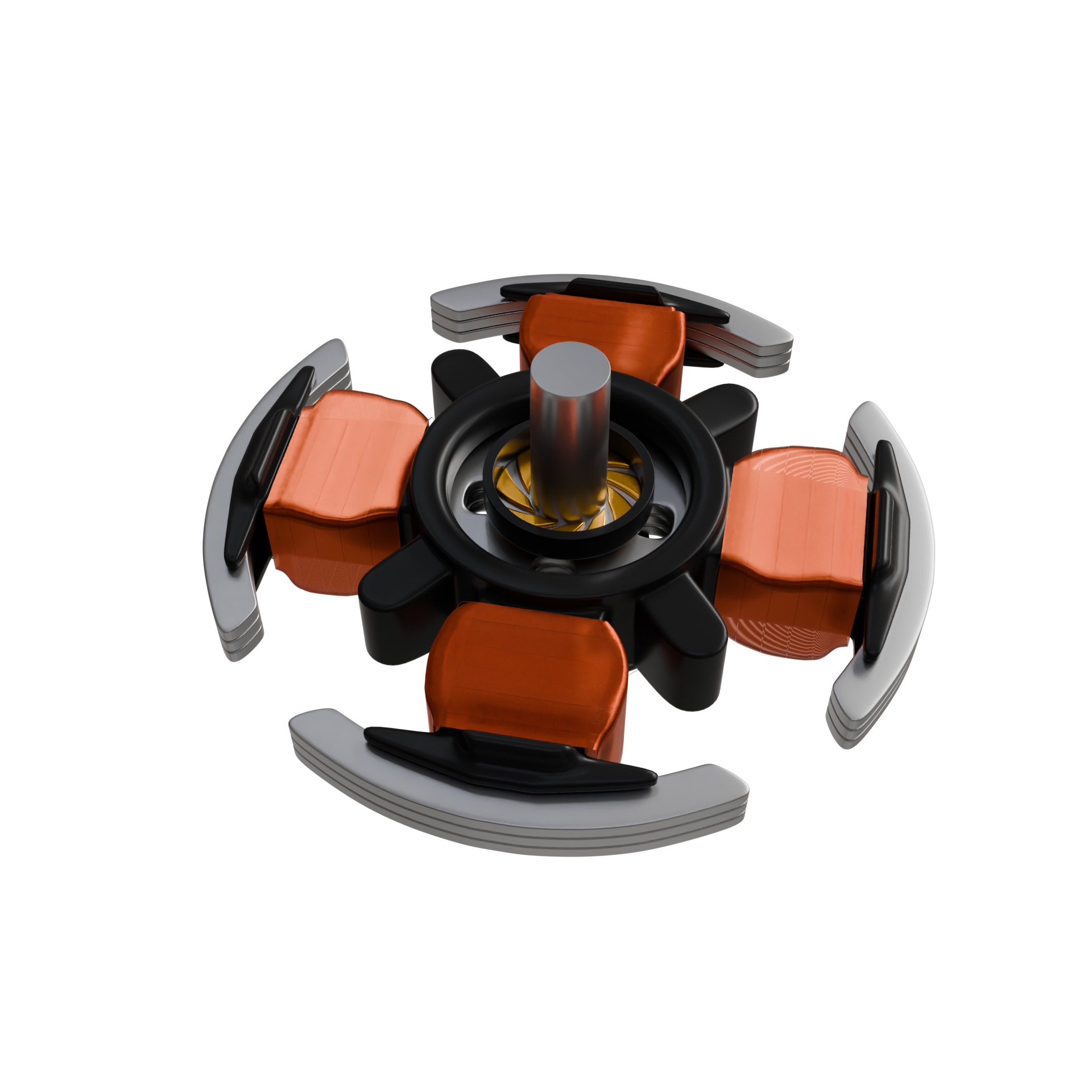 BLDC Motor with Fan Attachment Low-poly 3D model_9