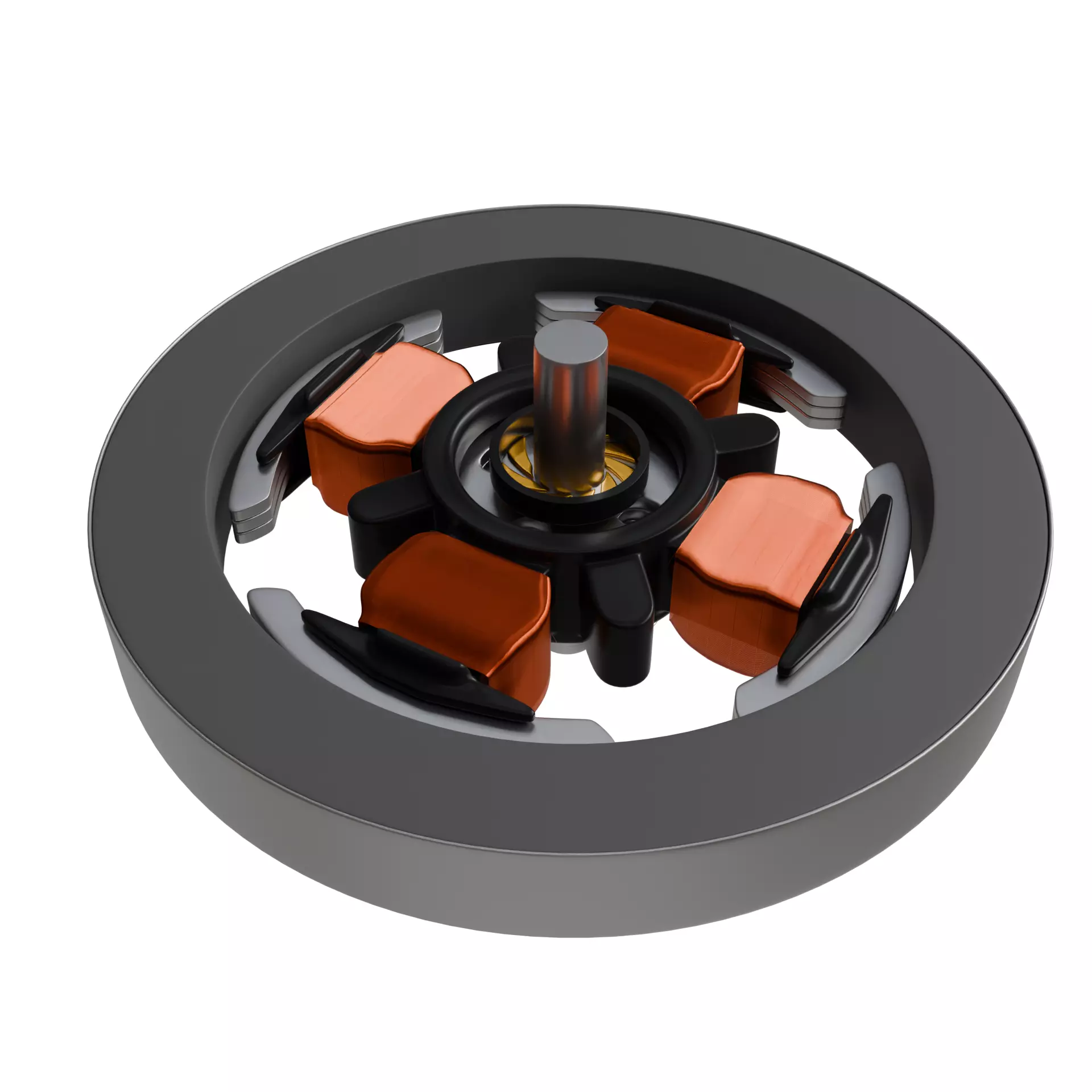 BLDC Motor with Fan Attachment Low-poly 3D model_0