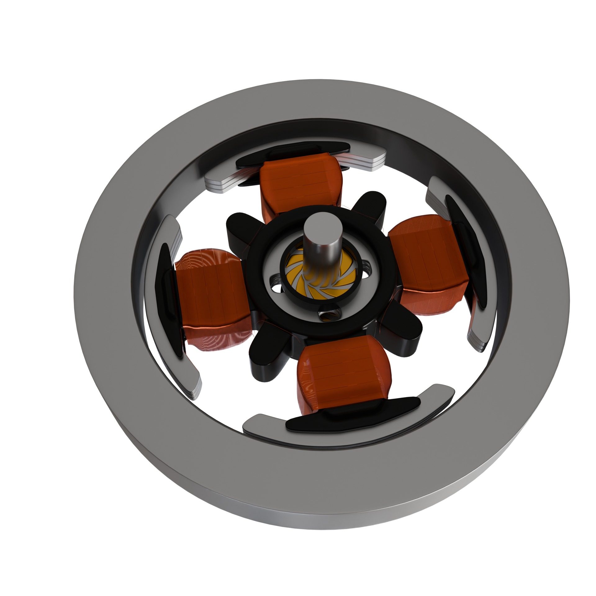 BLDC Motor with Fan Attachment Low-poly 3D model_6