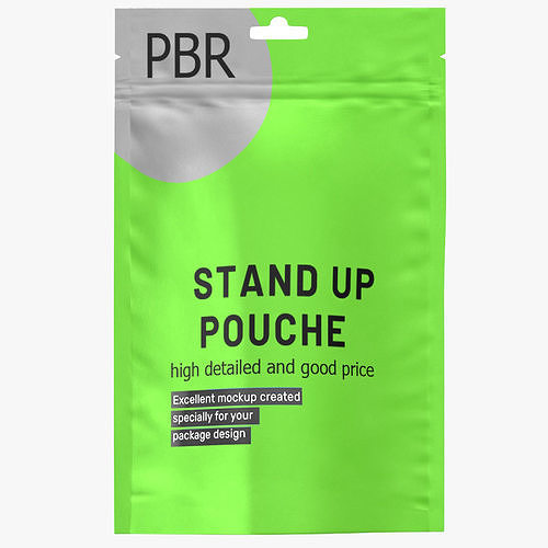 stand up pouch collection v3 PBR 3D model 6