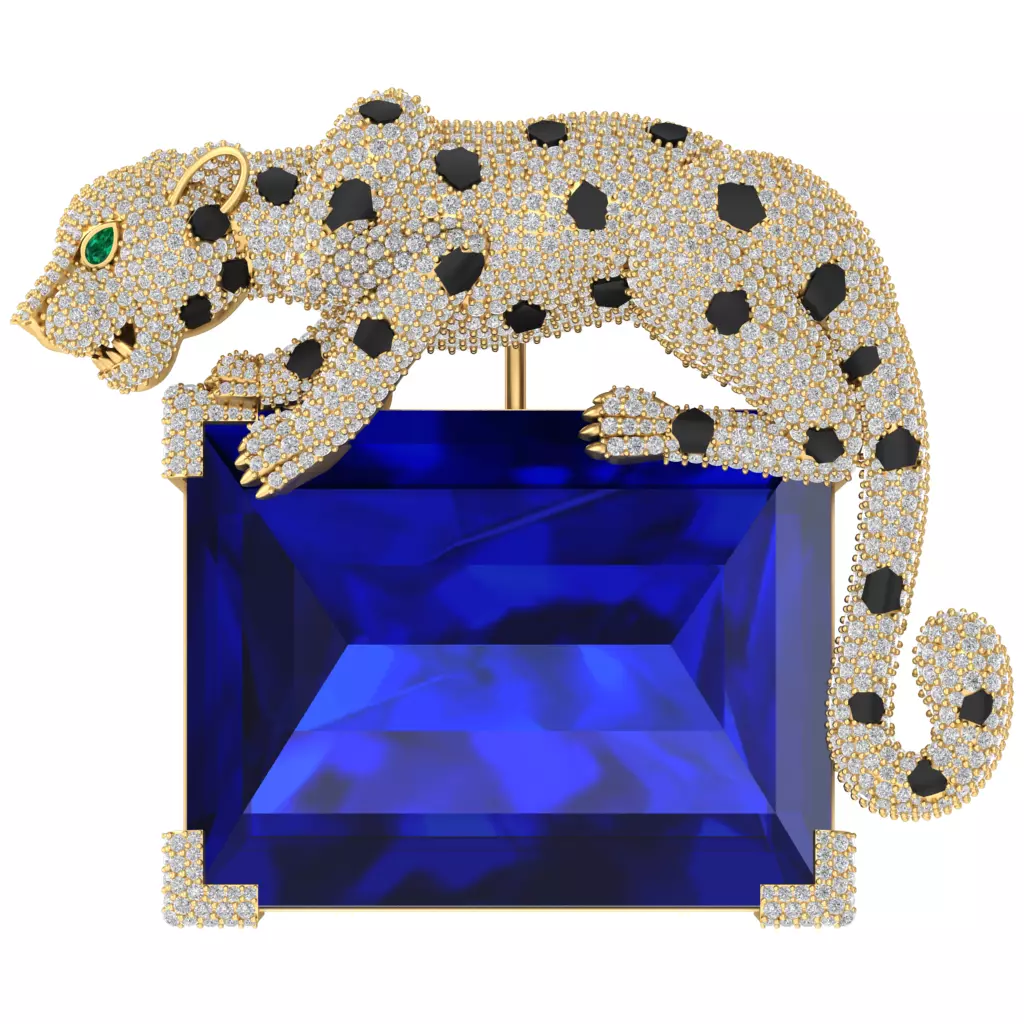 panther brooch 3D print model