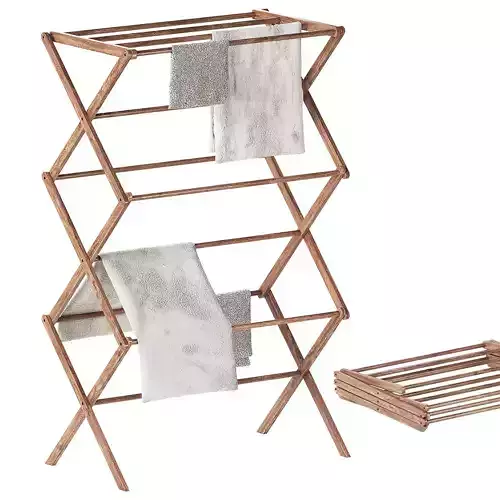 Folding drying rack Zara Home with towels