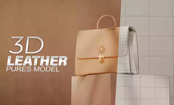3D LEATHER PURSE MODEL  TEXTURE FILES  INCLUDE