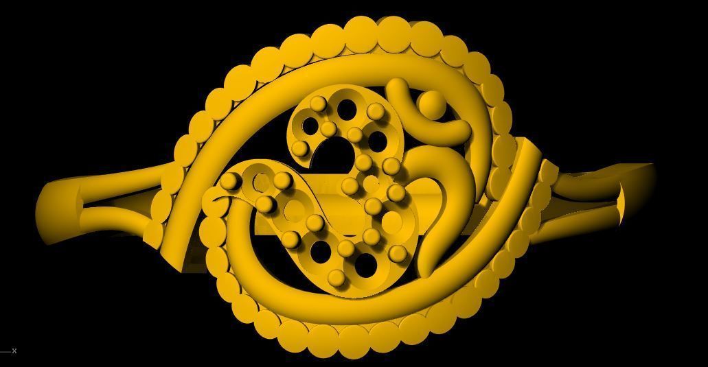 OM Ring 3dm file 3D print model_7