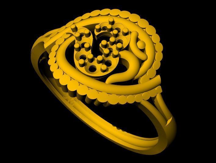 OM Ring 3dm file 3D print model_4