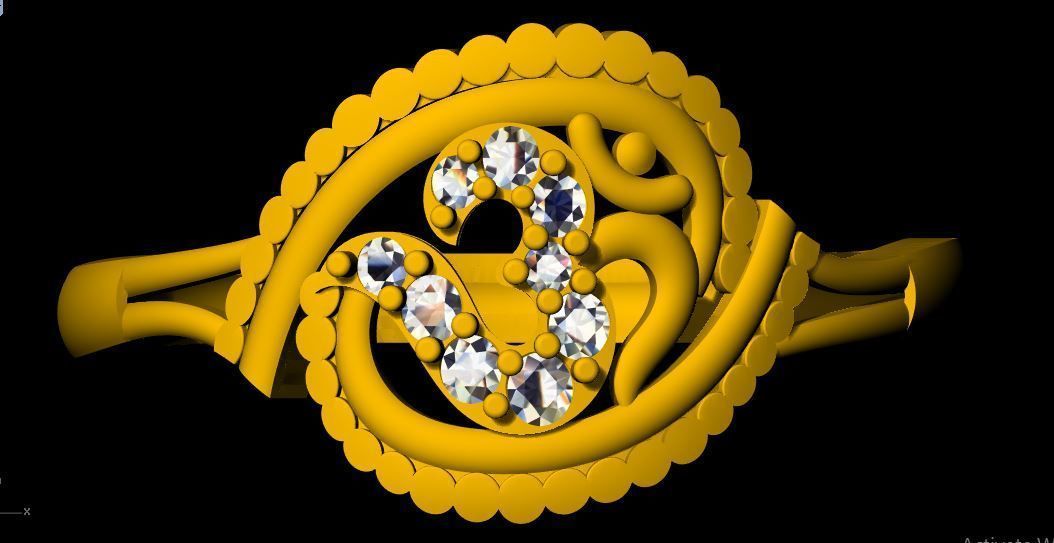 OM Ring 3dm file 3D print model_3