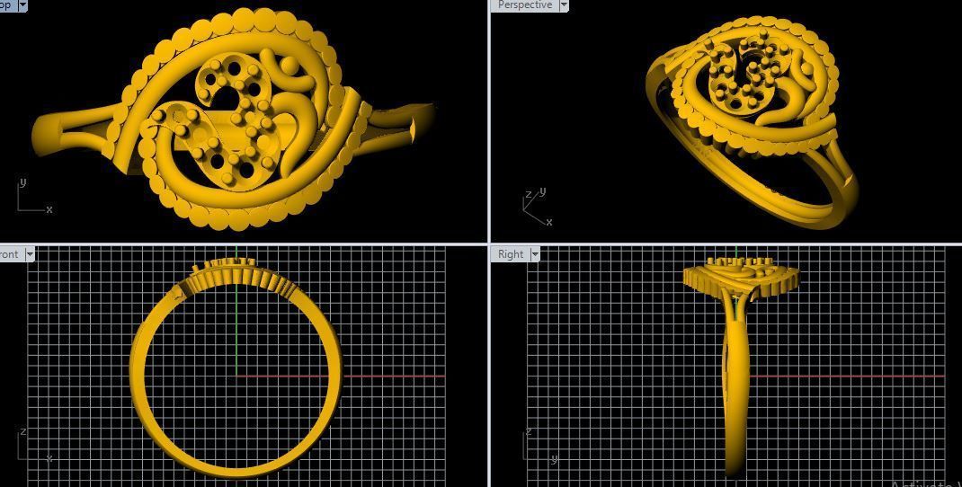 OM Ring 3dm file 3D print model_8
