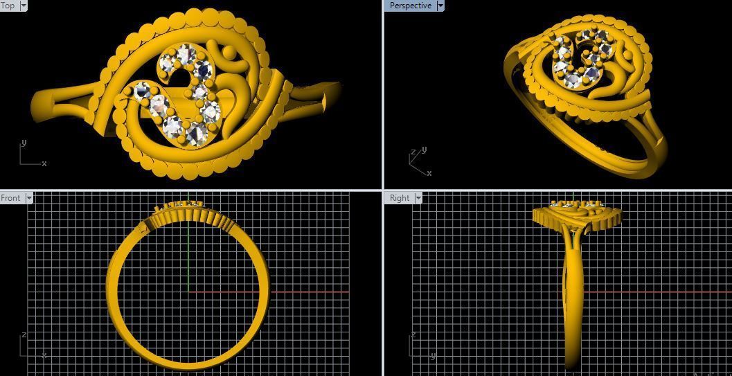 OM Ring 3dm file 3D print model_1