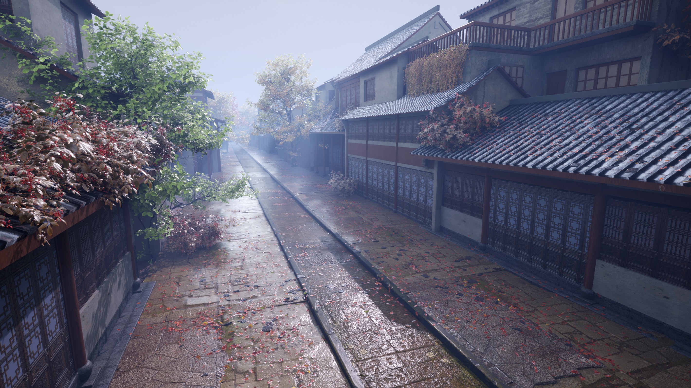 Asian ancient architecture street Low-poly 3D model Low-poly 3D model_5