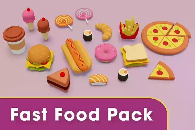 3D Modern Fast Food Pack