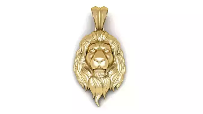 Lion Face  Pendant 3d Printable Model