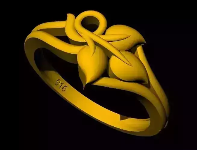 Leaf Ring 3dm file