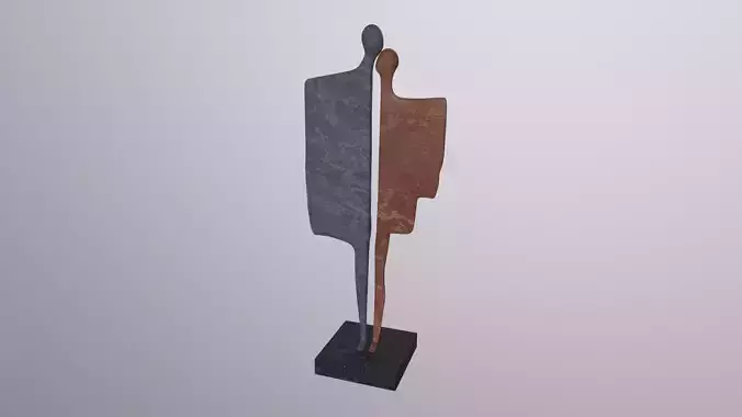 Modern sculpture home interior couple ornament realistic simple