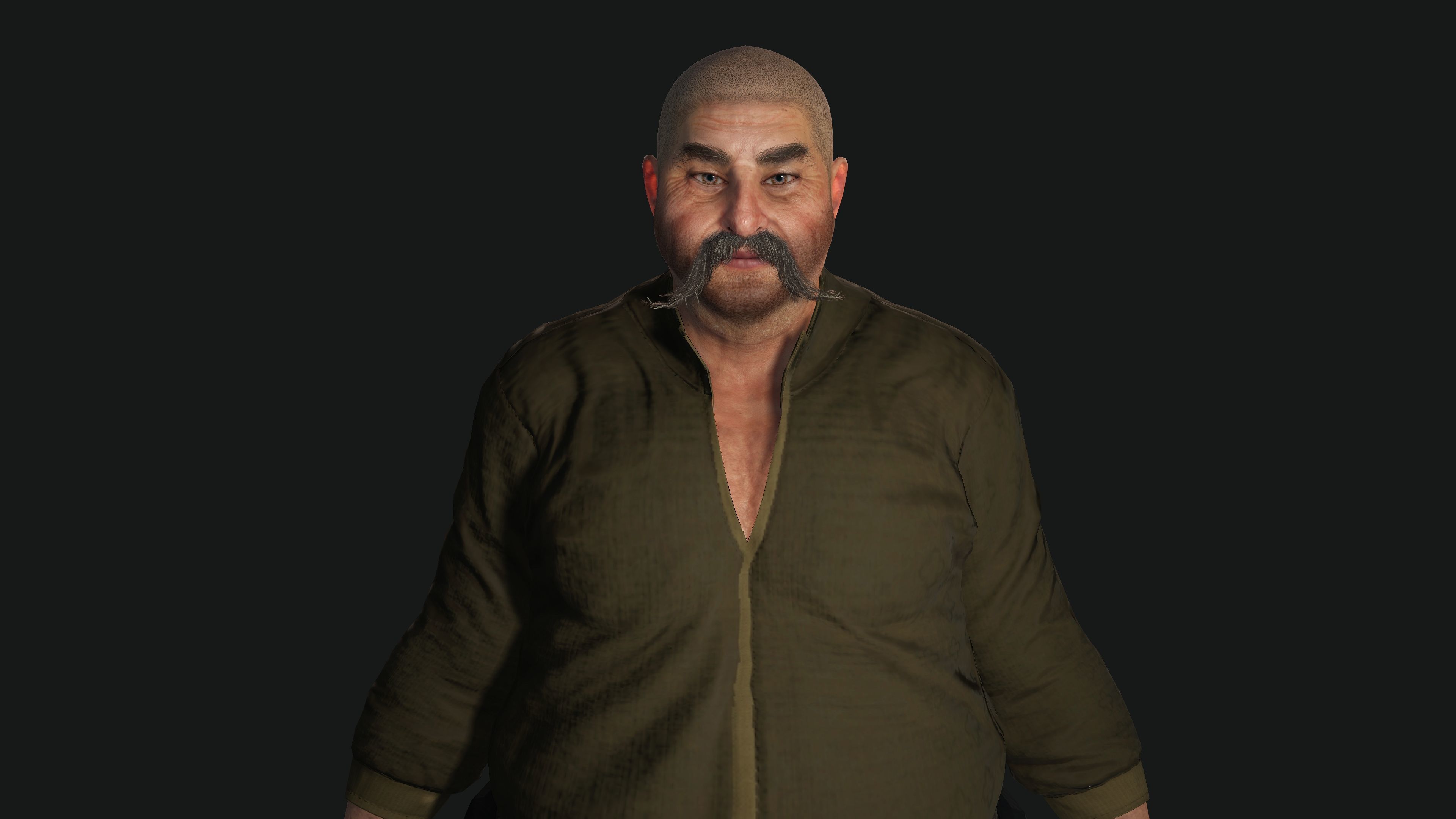 3D REALISTIC ASIAN MALE CHARACTER - OLD JAPANESE KUNGFU OUTFIT Low-poly 3D model_11