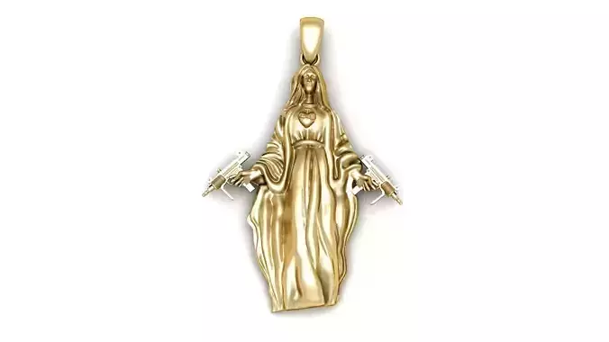 Men Fashion CHRIST Marry Pendant 3d Printable Model