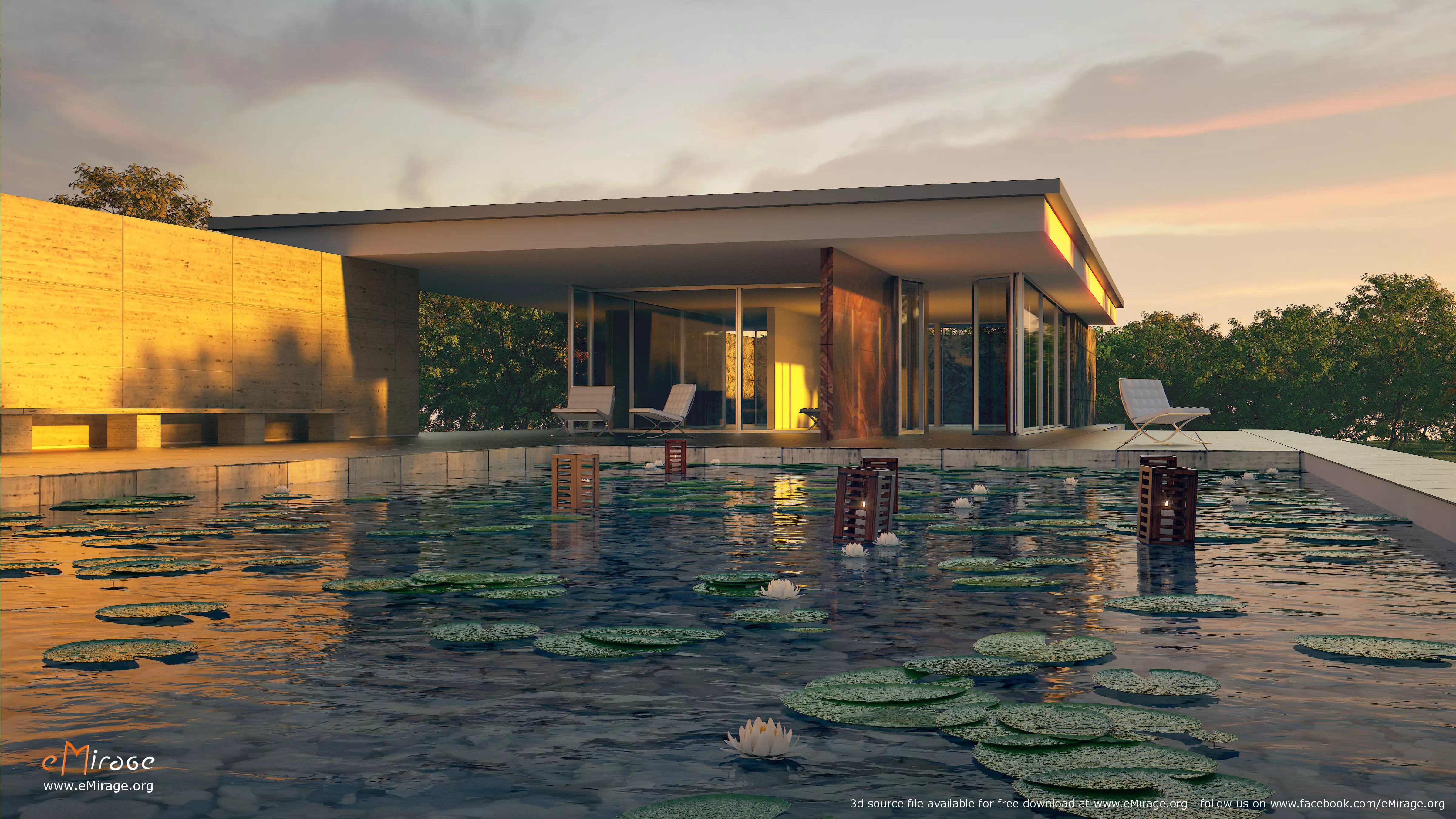 Barcelona Pavilion Free 3D model_0