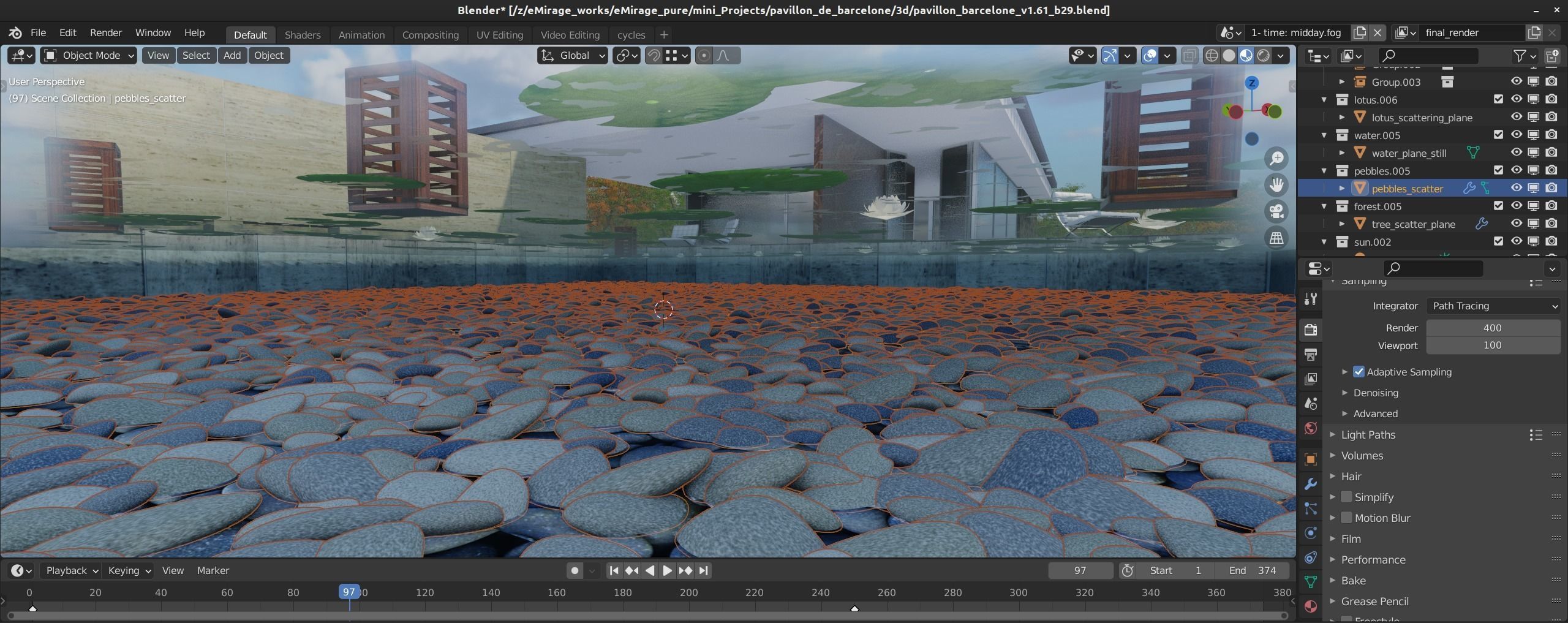 Barcelona Pavilion Free 3D model_9