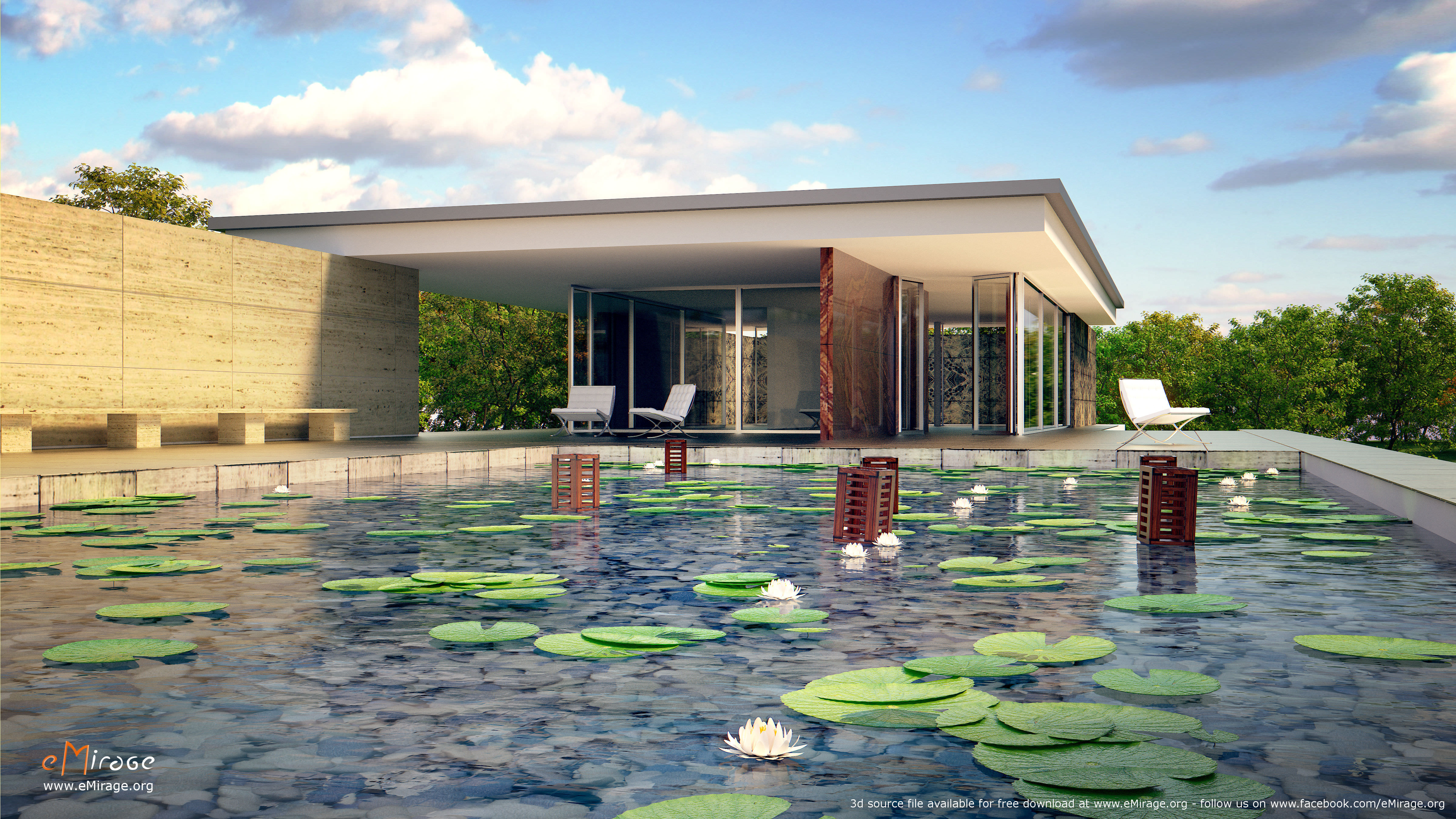 Barcelona Pavilion Free 3D model_2