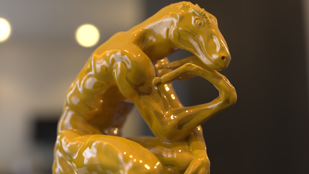 the thinker reptile sculpture 3D model_3