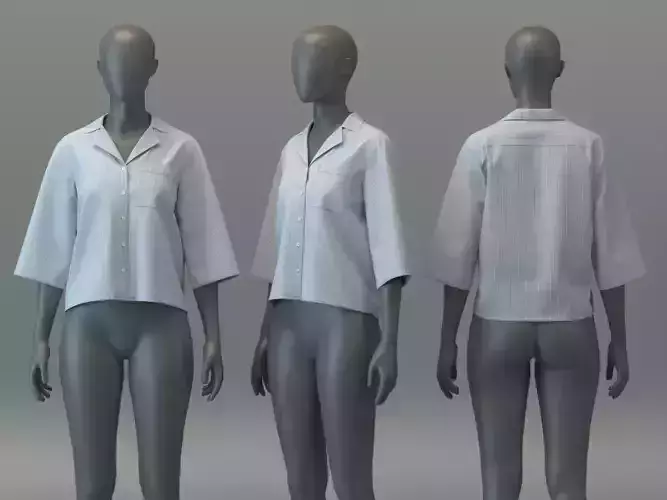 Striped Pyjama Style Shirt