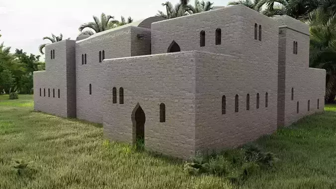 traditional house-Vilage in forest-old house 3D model