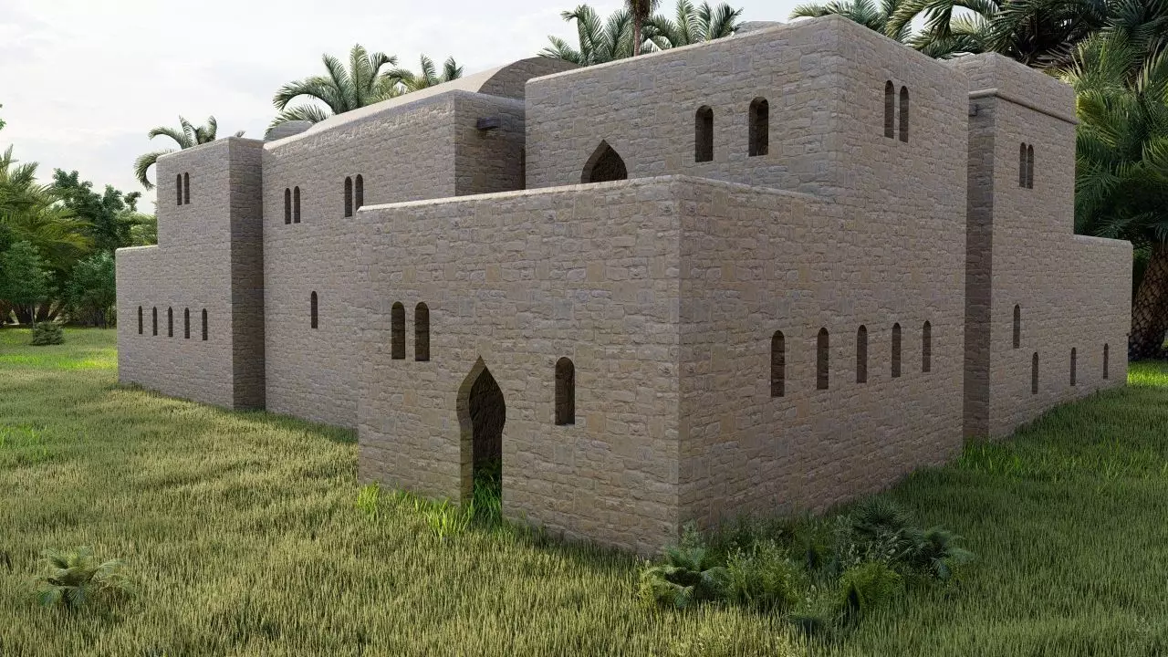 traditional house-Vilage in forest-old house 3D model_0