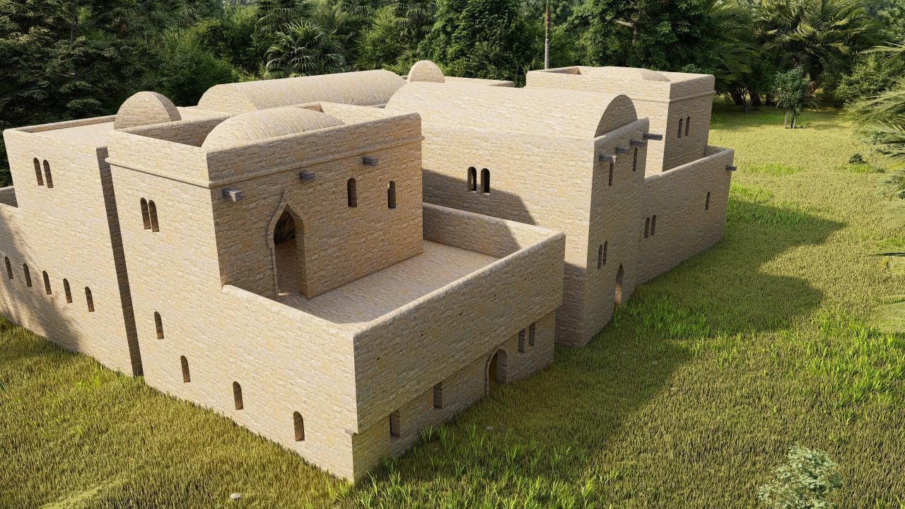 traditional house-Vilage in forest-old house 3D model_1