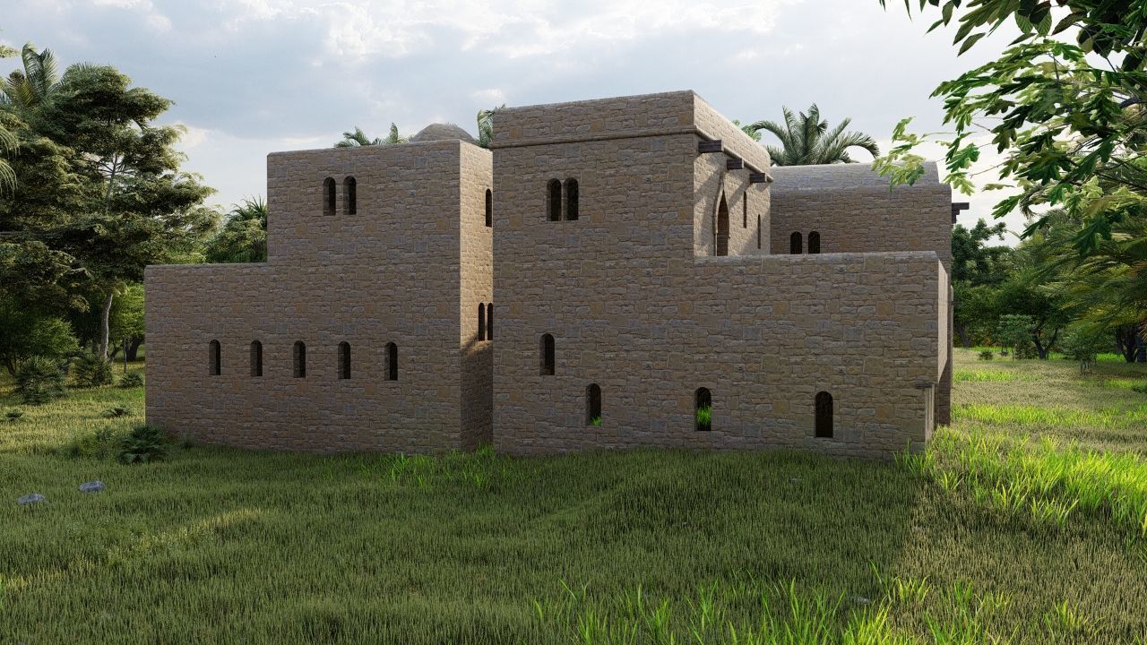 traditional house-Vilage in forest-old house 3D model_3