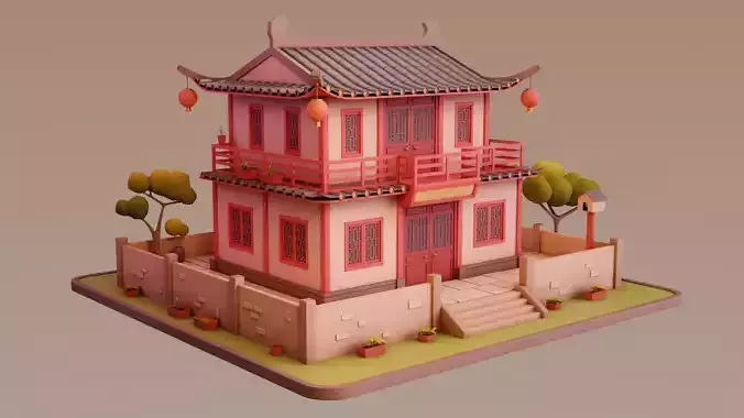 Stylized Chinese House 02