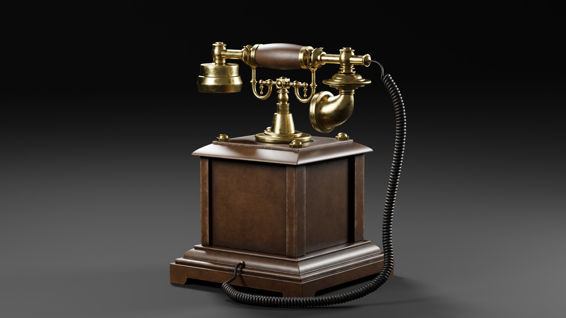 Vintage Rotary Telephone 3D model_4