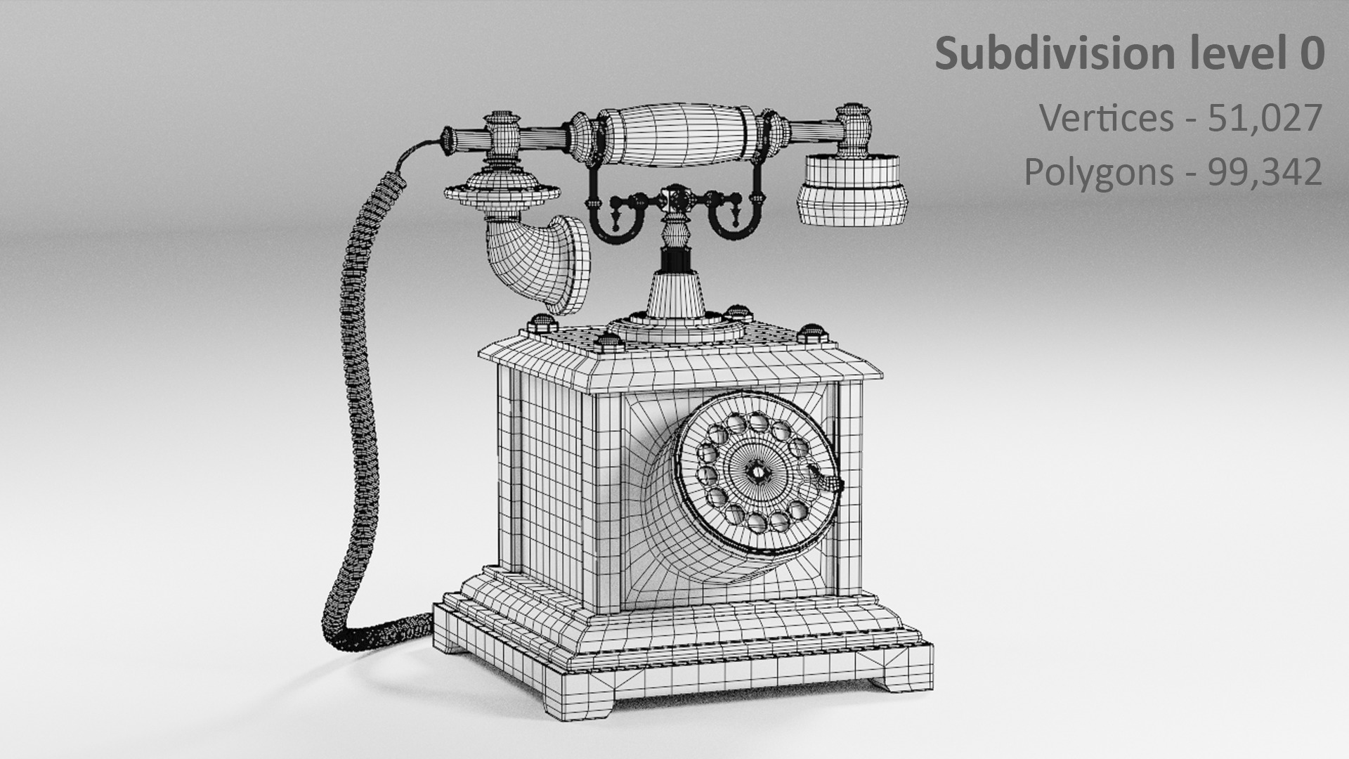 Vintage Rotary Telephone 3D model_6