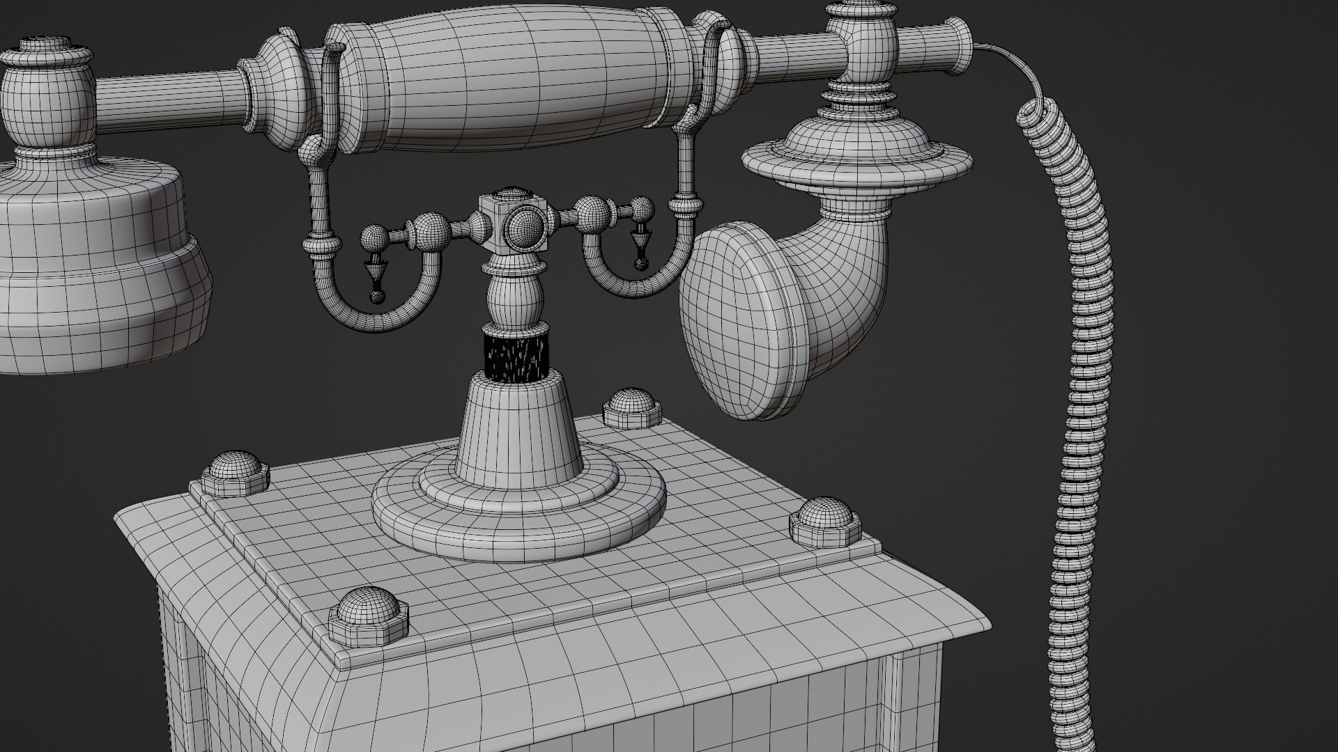 Vintage Rotary Telephone 3D model_8